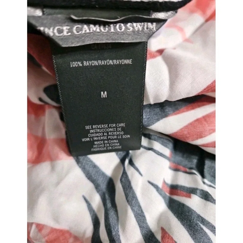 Vince Camuto Women's Printed Button-Front Cover-up Caftan, Multi, Medium